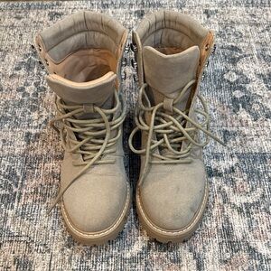 Tan Lace-Up Boots